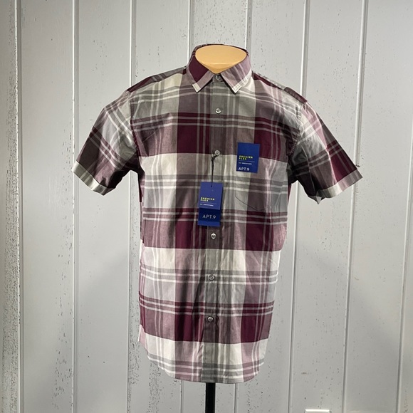 *Apt. 9 Men’s Slim Fit  Button Down Short Sleeve Shirt - Picture 3 of 7